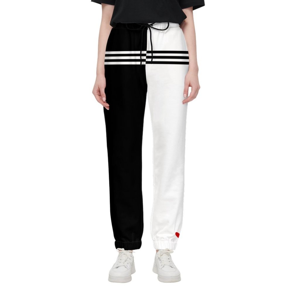 Black & White Unisex Casual Fit Jogging Pants